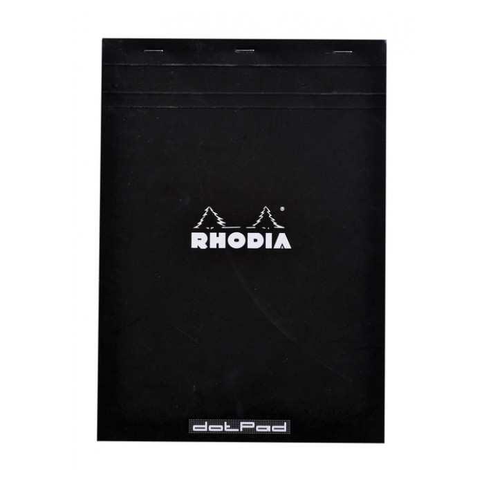 Schrijfblok Rhodia A4 dots 160 pagina's 90gr zwart