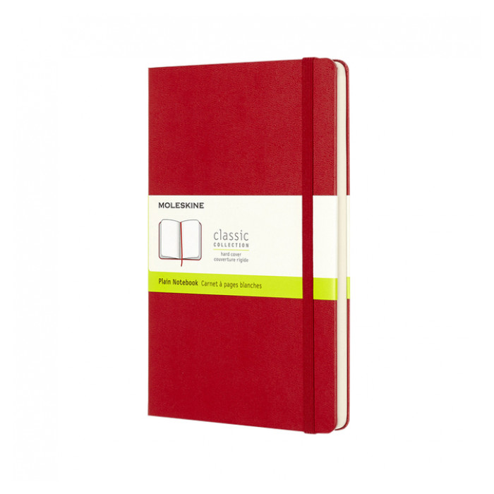 Notitieboek Moleskine large 130x210mm blanco hard cover rood