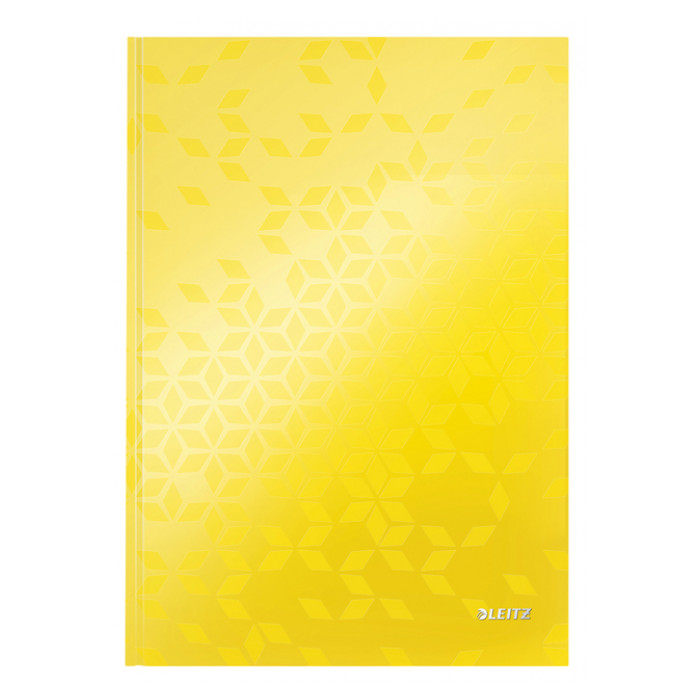 Notitieboek Leitz WOW A4 160blz 90gr lijn geel