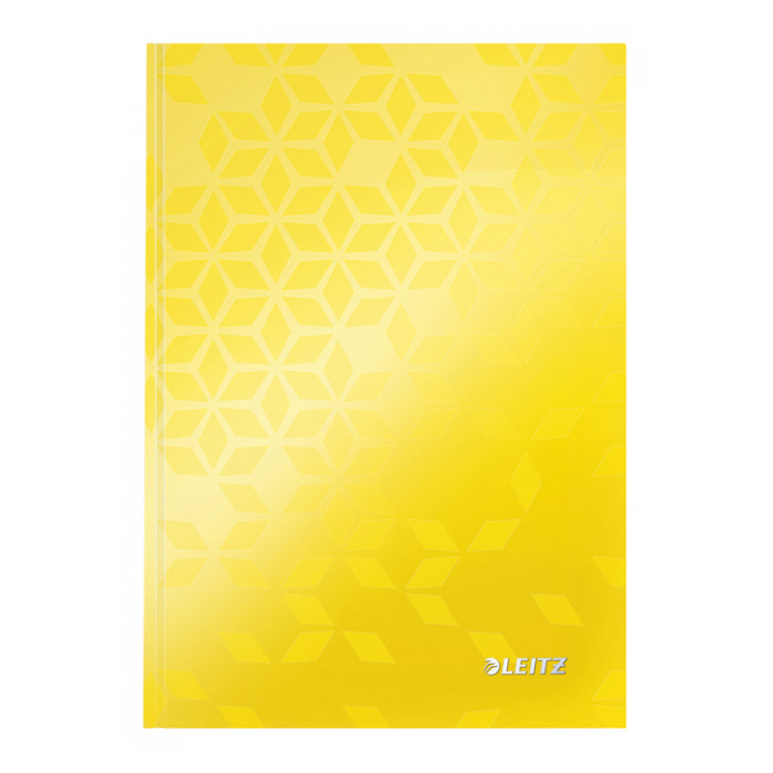 Notitieboek Leitz WOW A5 160blz 90gr lijn geel
