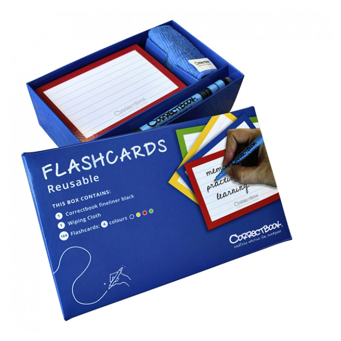 Flashcard Correctbook 75mmx110mm lijn assorti