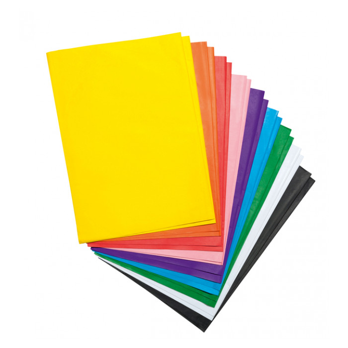 Transparant papier Folia 70x100cm 42gr assorti kleuren