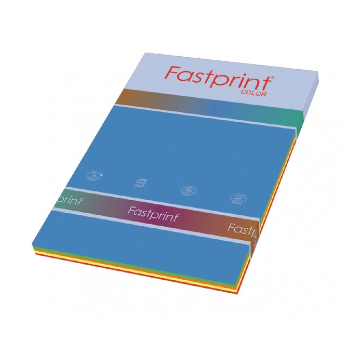 Kopieerpapier Fastprint A4 80gr 5 felle kleuren 250vel