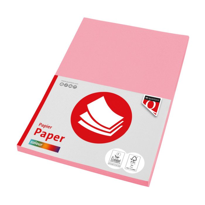 Kopieerpapier Quantore Colour A4 80gr lichtroze 100vel