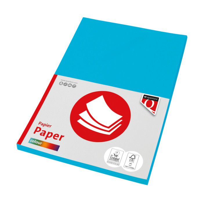 Kopieerpapier Quantore Colour A4 80gr azuurblauw 100vel