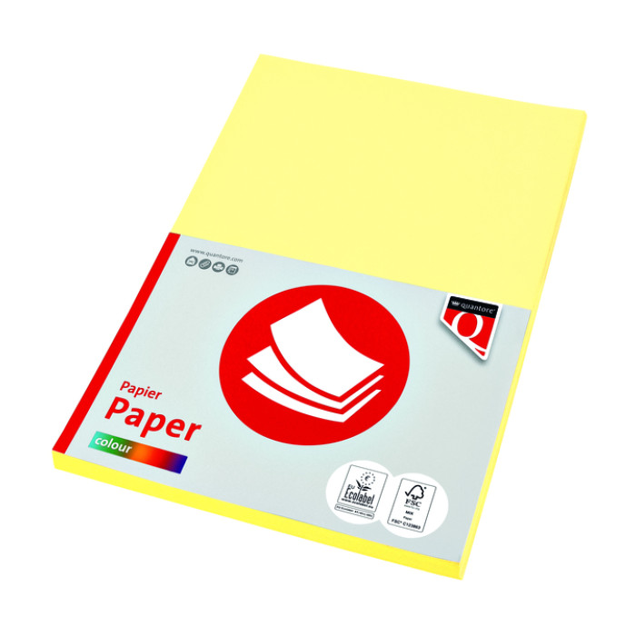 Kopieerpapier Quantore Colour A4 160gr kanariegeel 50vel