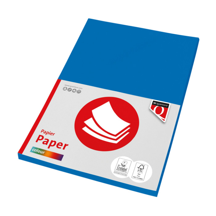 Kopieerpapier Quantore Colour A4 160gr diepblauw 50vel