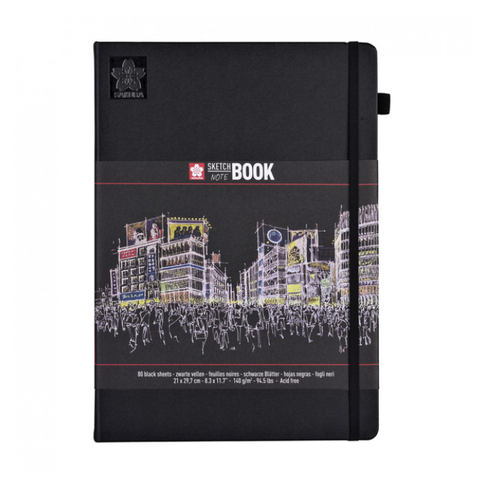 Schets-notitieboek Sakura A4 140gr 80vel zwart