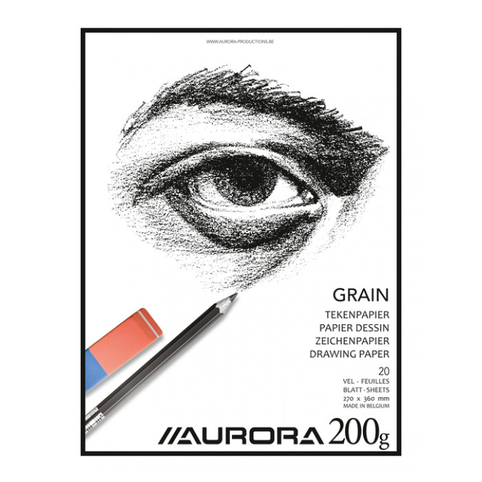 Tekenblok Aurora 27x36cm 20 vel 200 gram Grain papier