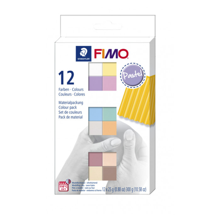 Klei Fimo  soft colour pak à 12 pastel kleuren