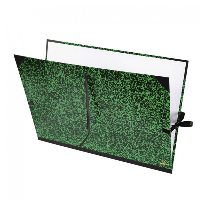 Tekenmap Canson 61x81cm kleur groen annonay sluiting met linten