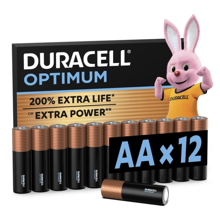 Batterij Duracell Optimum 200% 12xAA