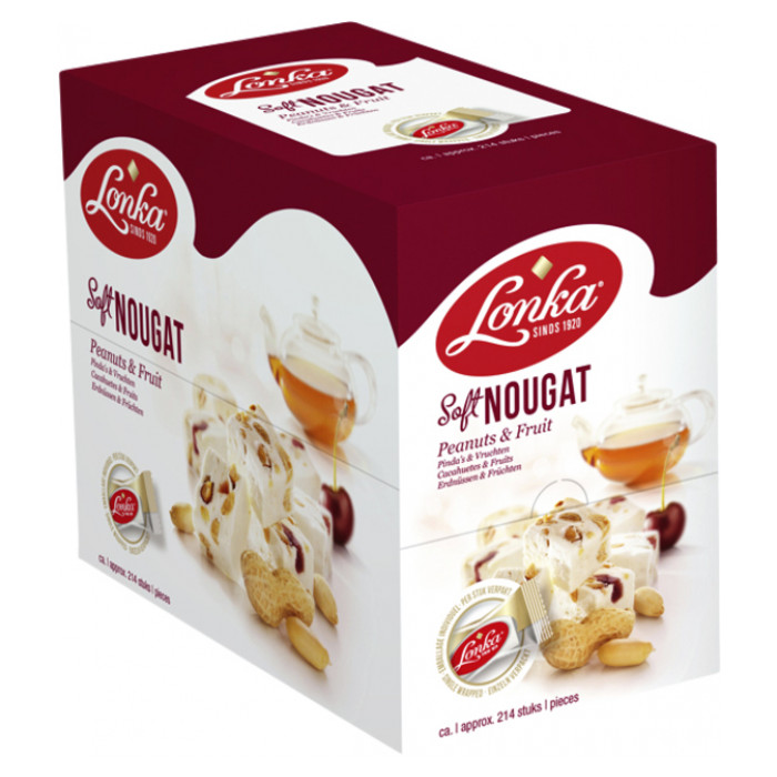 Nougat Lonka pinda vrucht doos 214 stuks