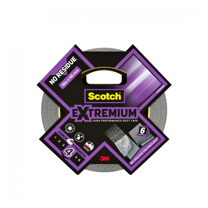 Duct tape Scotch Extremium no residue 18.2mx48mm grijs