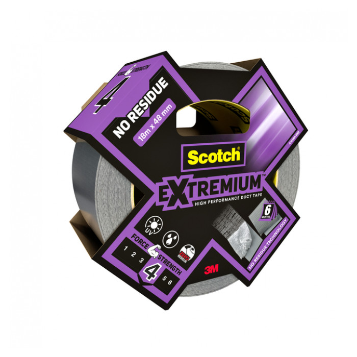 Duct tape Scotch Extremium no residue 18.2mx48mm grijs