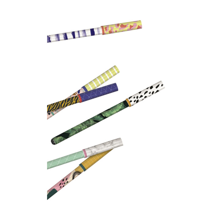 Balpen vrolijke print 6 assorti Slim pens