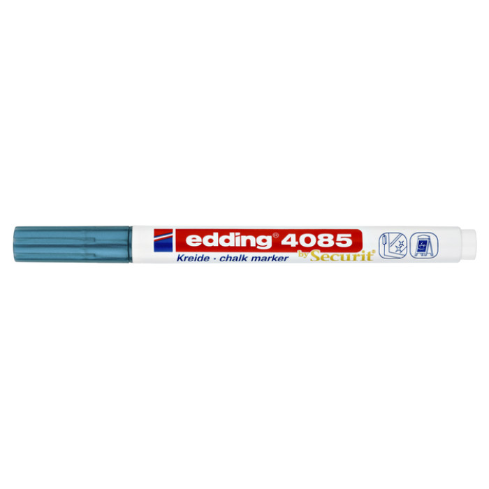 Krijtstift edding 4085 by Securit rond 1-2mm metallic blauw