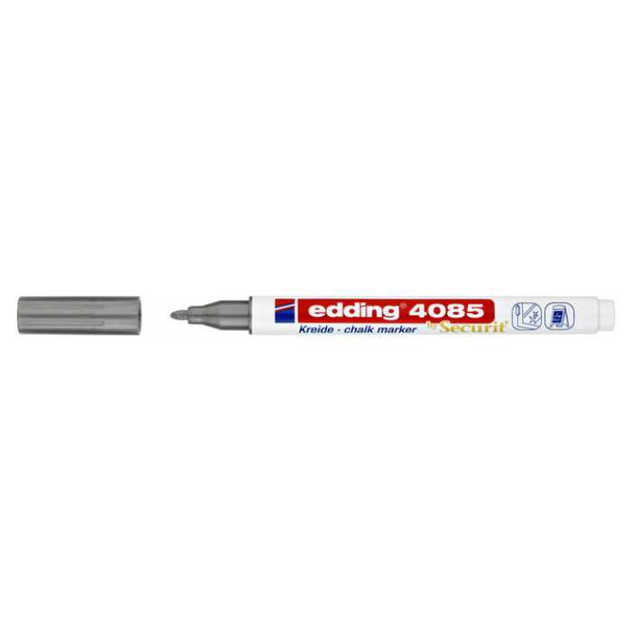 Krijtstift edding 4085 by Securit rond 1-2mm zilver