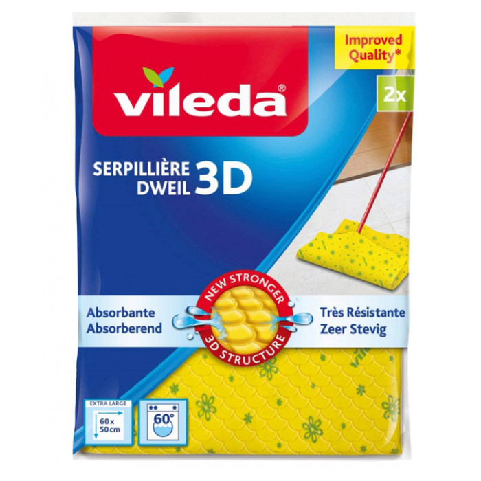 Dweil Vileda 3D geel 2 stuks