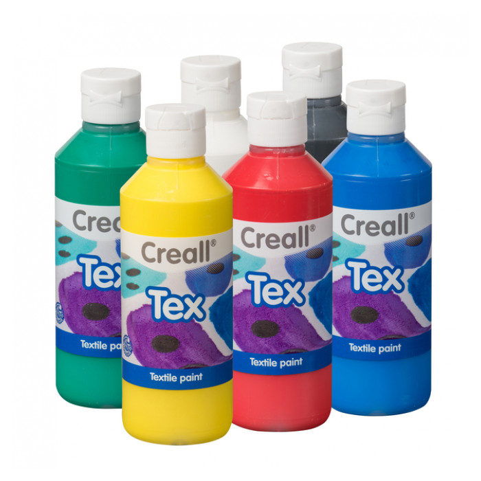 Textielverf Creall Tex 6 stuks 6 kleuren à 250ml