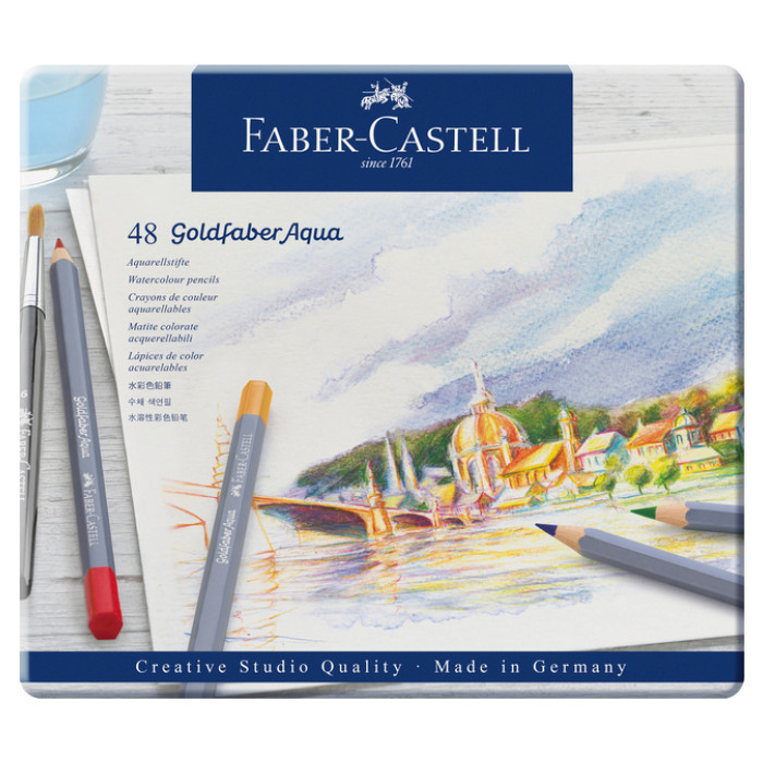 Kleurpotloden Faber-Castell Goldfaber aquarel assorti blik à 48 stuks
