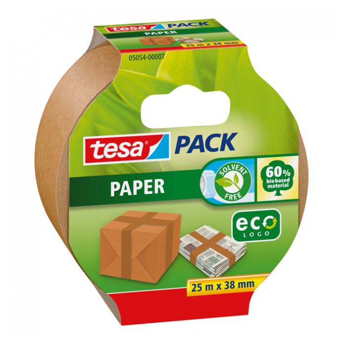 Verpakkingstape tesapack® papier ecoLogo® 25mx38mm bruin