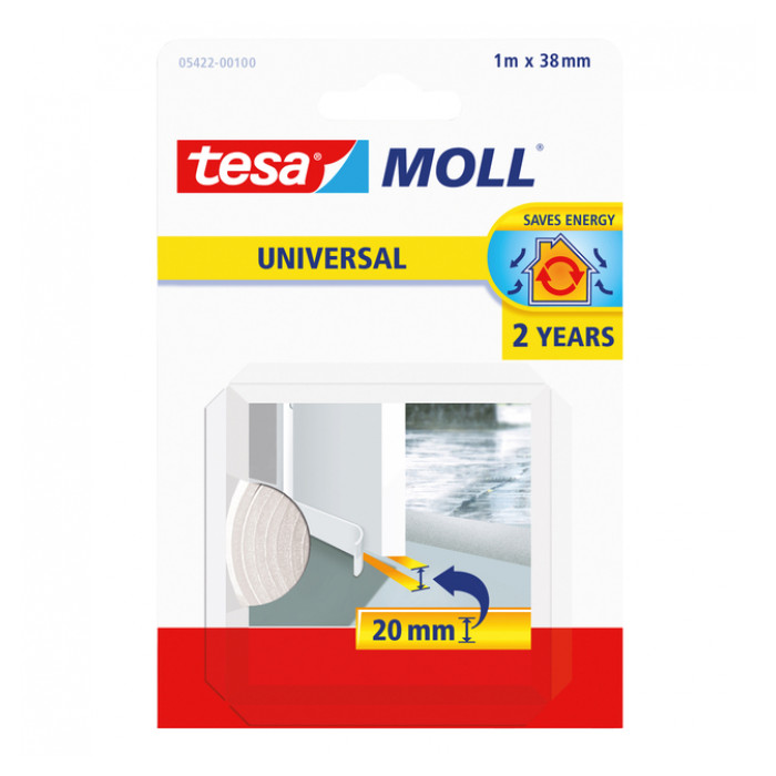 Tochtstrips tesamoll® Universal Zelfklevend tbv deur 1mx38mm wit