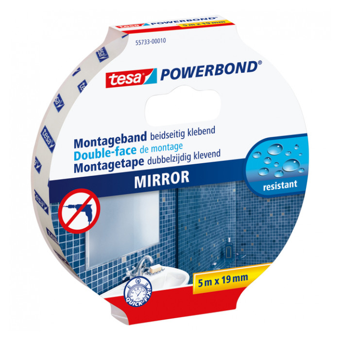 Montagetape tesa® Powerbond Spiegel dubbelzijdig 5mx19mm