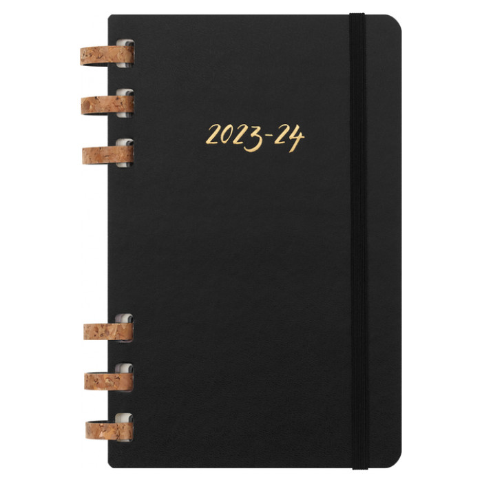 Agenda 2023/2024 Moleskine 12M Academic Planner Weekly 7dag/2pagina's large 150x210mm hard cover ringen black