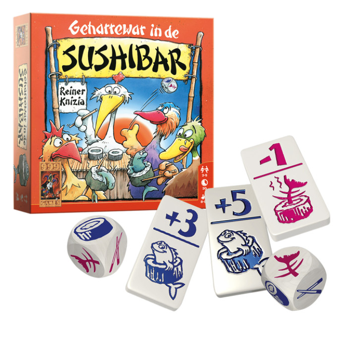 Dobbelspel Geharrewar in de Sushibar