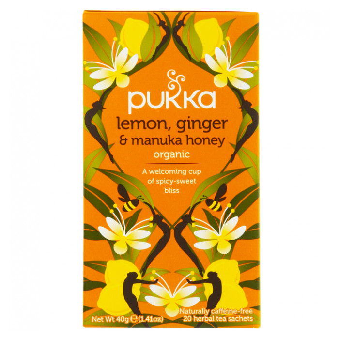 Thee Pukka lemon ginger & manuka honey 20 zakjes