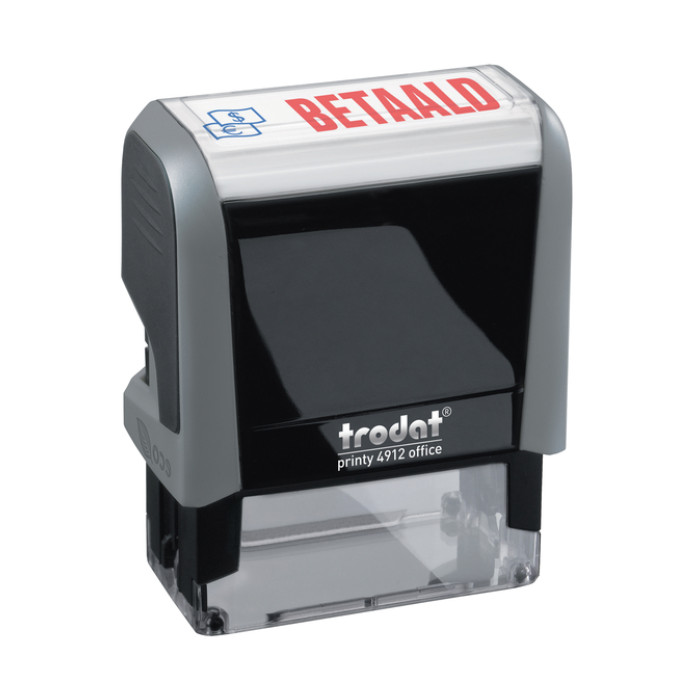Tekststempel Trodat Printy 4912 betaald blauw rood