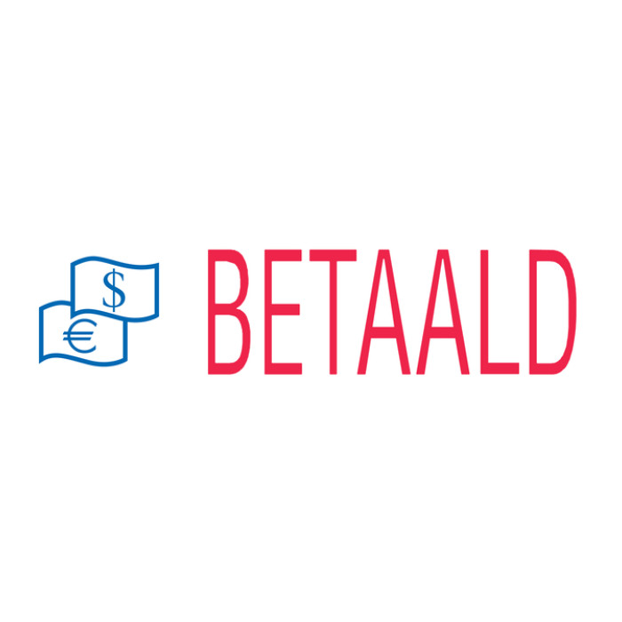 Tekststempel Trodat Printy 4912 betaald blauw rood