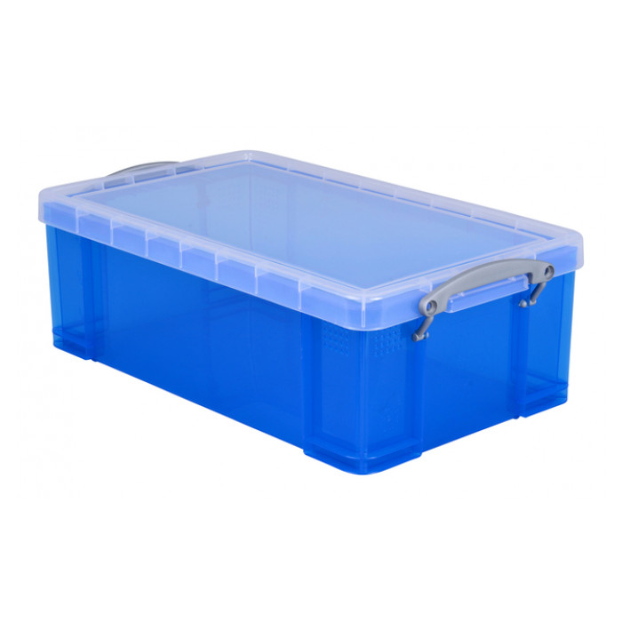 Opbergbox Really Useful 12 liter 465x270x150mm transparant blauw