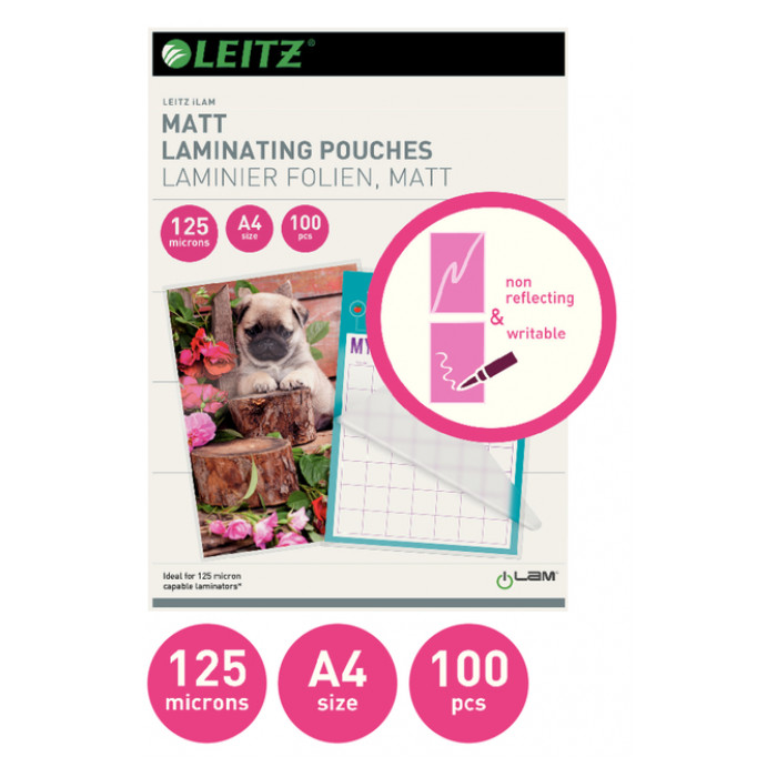 Lamineerhoes Leitz iLAM A4 2x125micron EVA Mat 100stuks