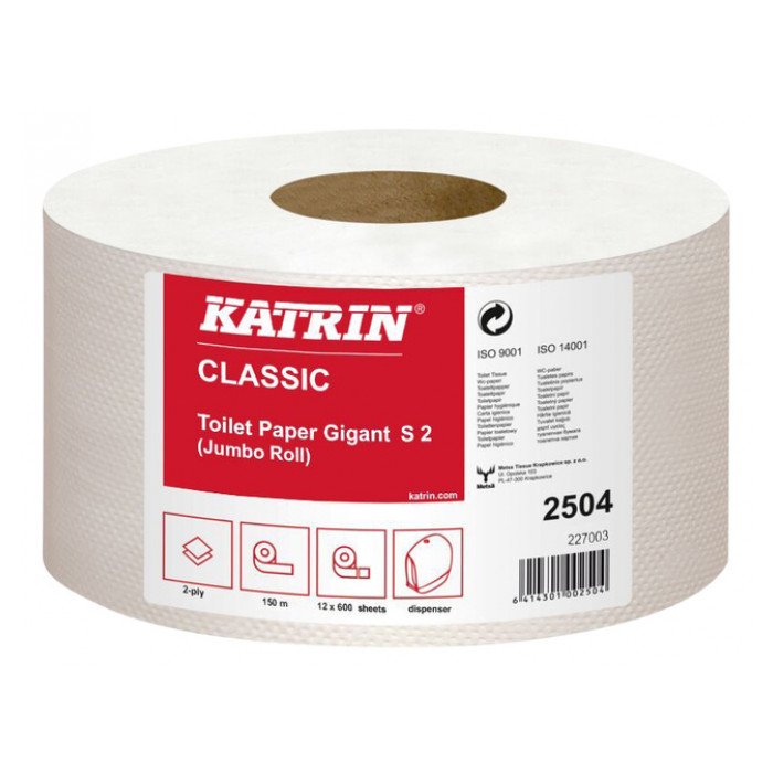 Toiletpapier Katrin Gigant S2 2-laags 600vel wit