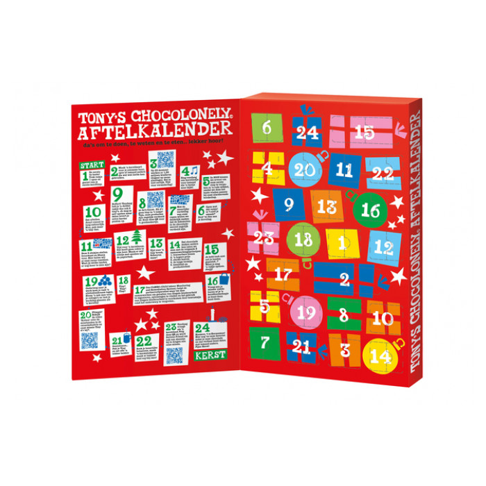 Chocolade Tony's Chocolonely Kerst big Tiny calendar 225gr assorti