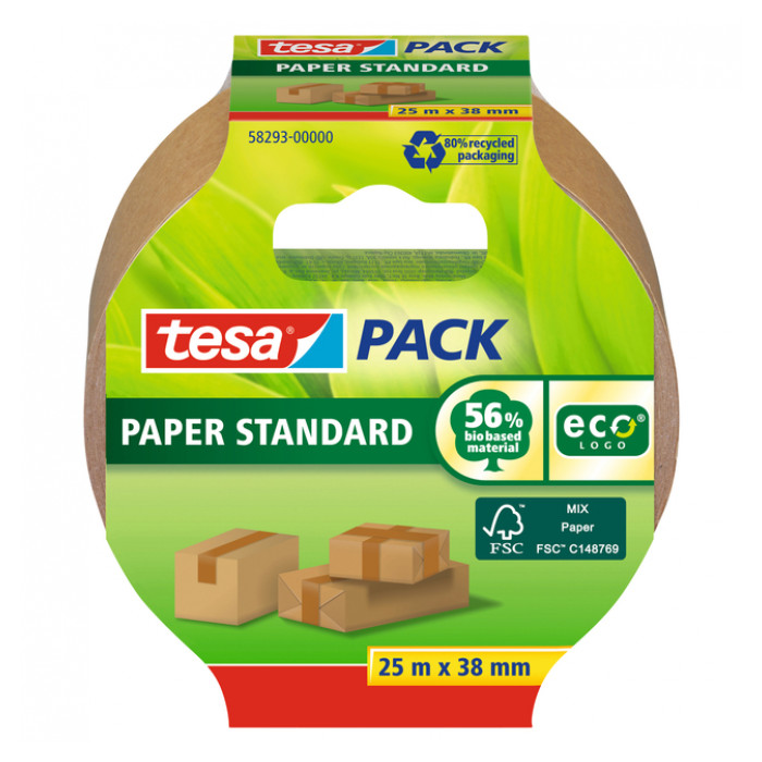 Verpakkingstape tesapack® Papier Standard ecoLogo 25mx38mm bruin
