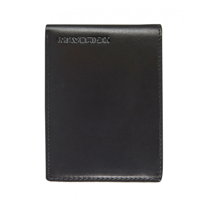 Portemonee Maverick All Black met kleingeldvak RFID leer zwart