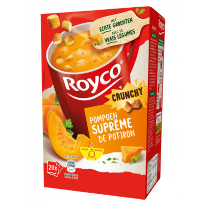 Soep Royco pompoen Supreme met croutons 20 zakjes
