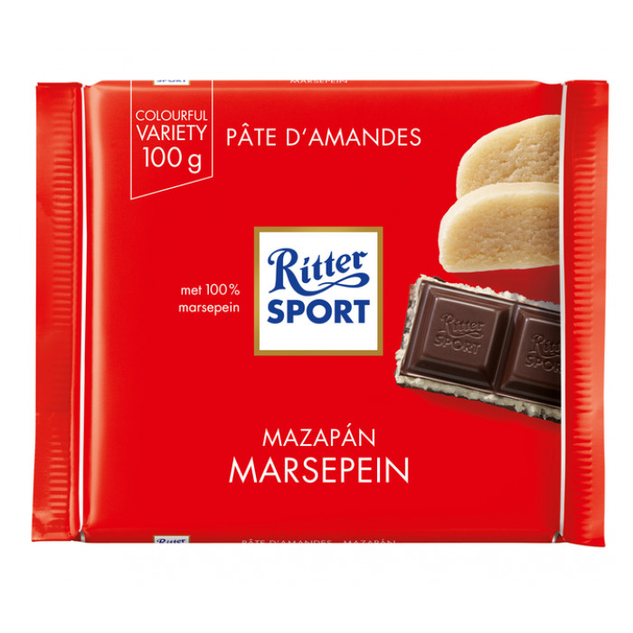 Chocolade Ritter Sport puur-marsepein 100gr