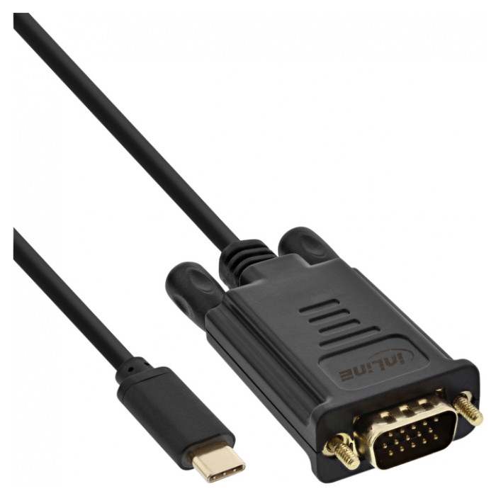 Kabel inLine USB-C VGA 3.1 M/M 2 meter zwart