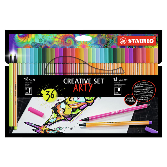 Arty creative Stabilo etui 36 kleuren