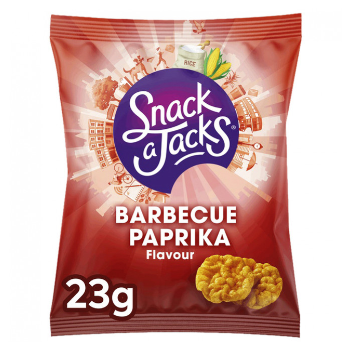 Mini rijstwafels Snack-a-Jacks barbeque paprika