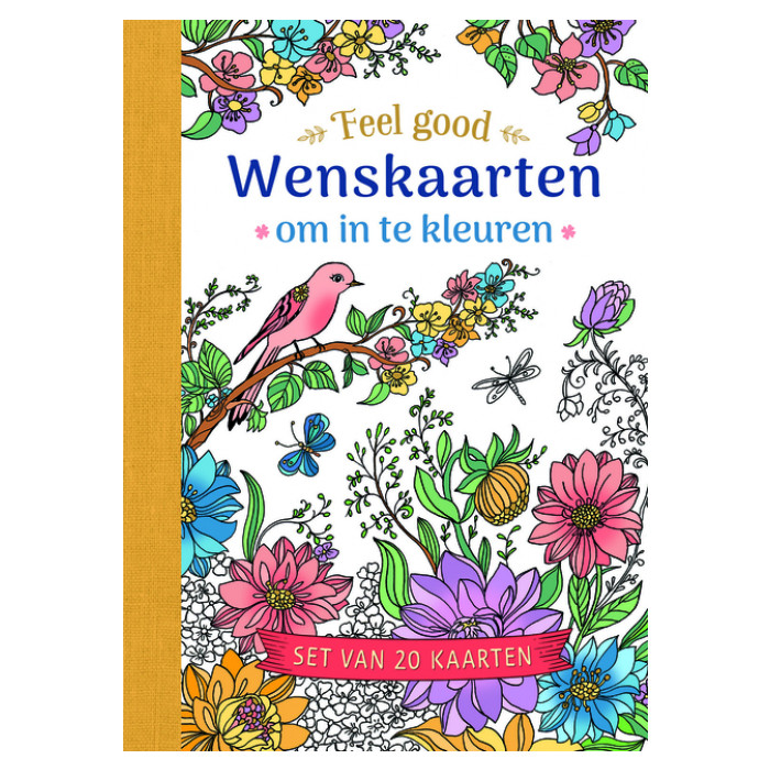 Wenskaarten Deltas Feel good om in te kleuren 20 stuks