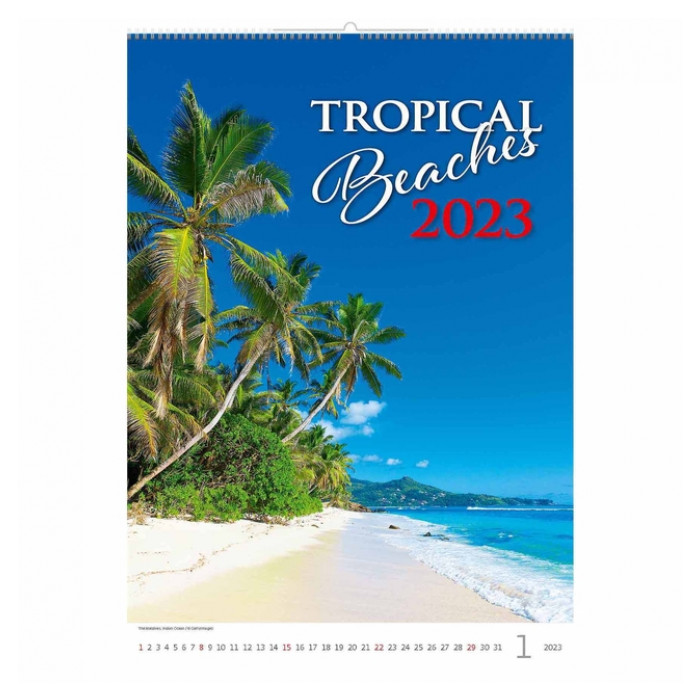 Kalender 2023 Helma 365 31.5x45cm Tropische Stranden