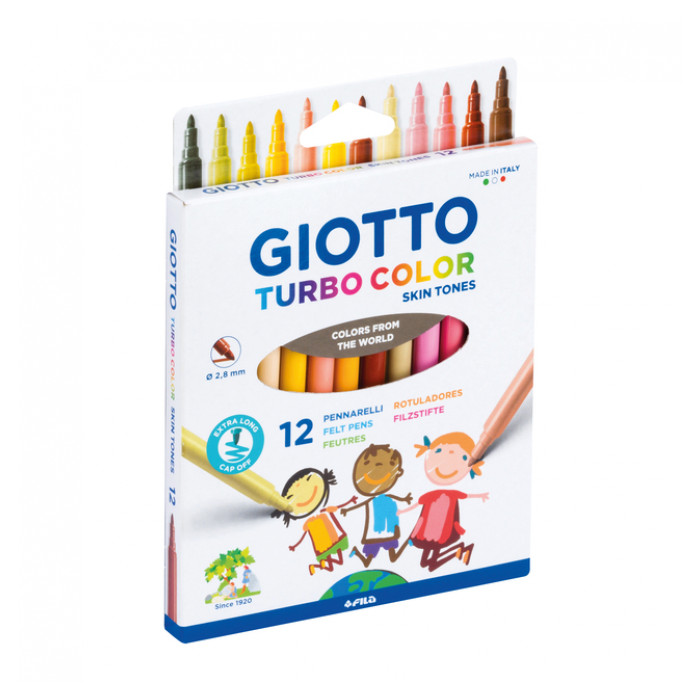 Viltstift Giotto Turbo Color skin tones 12 stuks