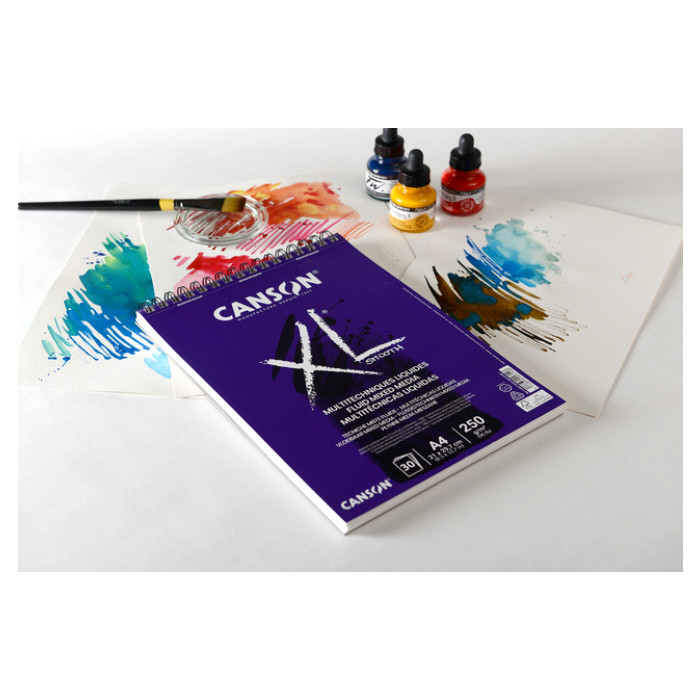 Tekenblok Canson XL Fluid Mixed Media A4 30vel 250gr
