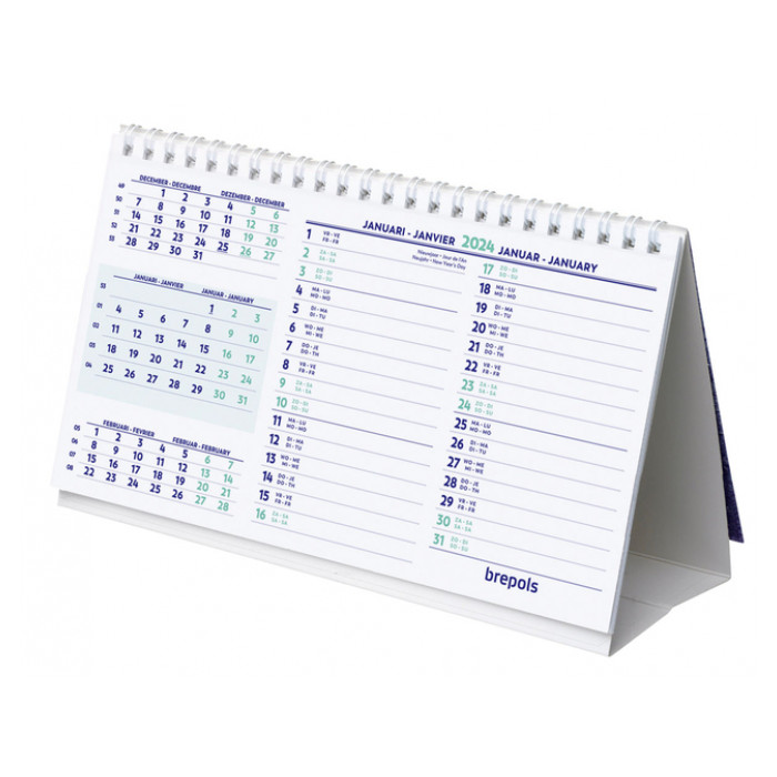 Bureaumaandkalender 2025 Brepols 210x125mm