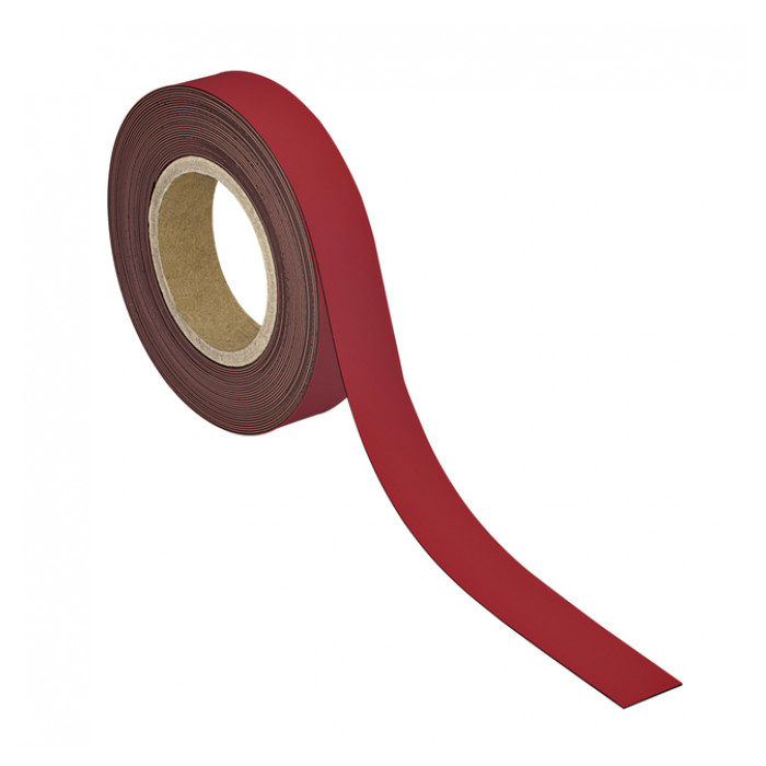 Magneetband MAUL beschrijf- wisbaar 10mx30mmx1mm rood